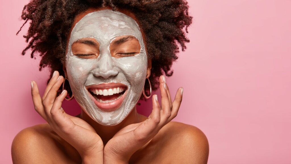 Black Woman with Mask Laughing