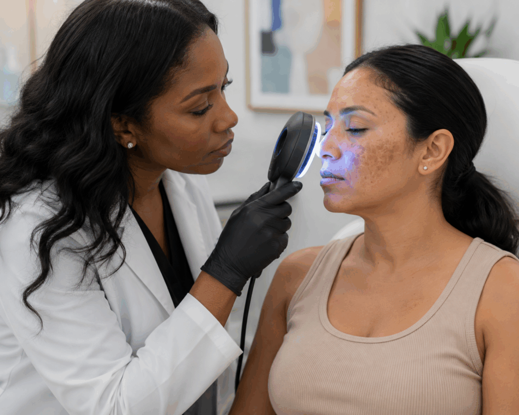 melasma treatment woods lamp dermatologist