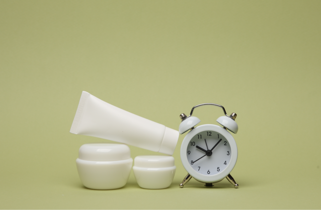 beauty skincare products clock time