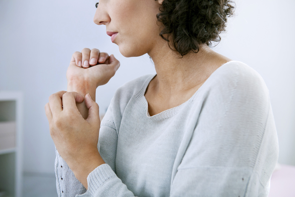 woman with itchy skin